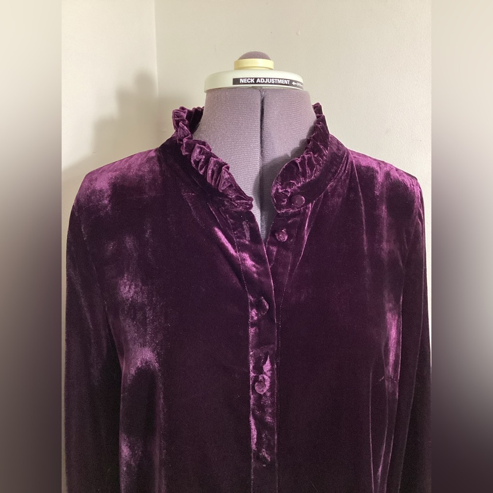 Royalcore Velvet Button Up Top S Whimsigoth Artsy Romantic - Picture 7 of 15